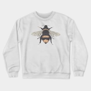 Bee, the gardener's friend. Buzzing! On bright yellow. Crewneck Sweatshirt